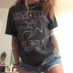 Grey Brandy Melville Led Zeppelin Graphic Tee